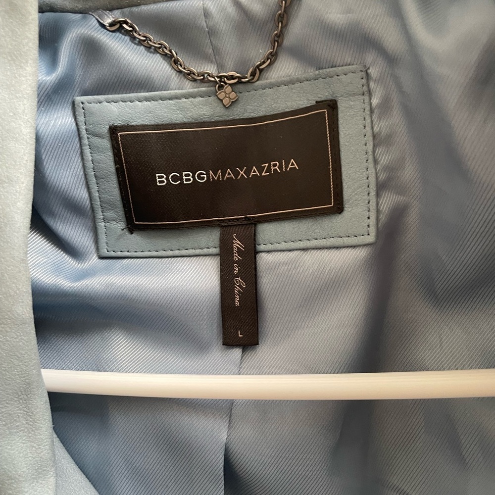 BCBG blue leather jacket